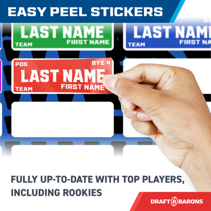Fantasy Football Draft Board 2026 Kit – Extra Large Set with 491 Player Labels – Premium Color Edition